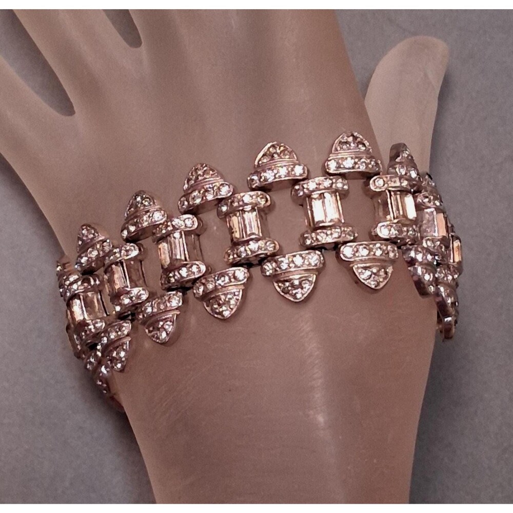 Art Deco Rhinestone Bracelet Baguettes